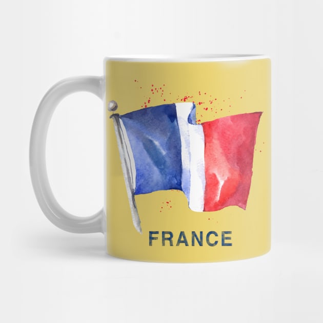 WATERCOLOR FLAG OF FRANCE by xposedbydesign